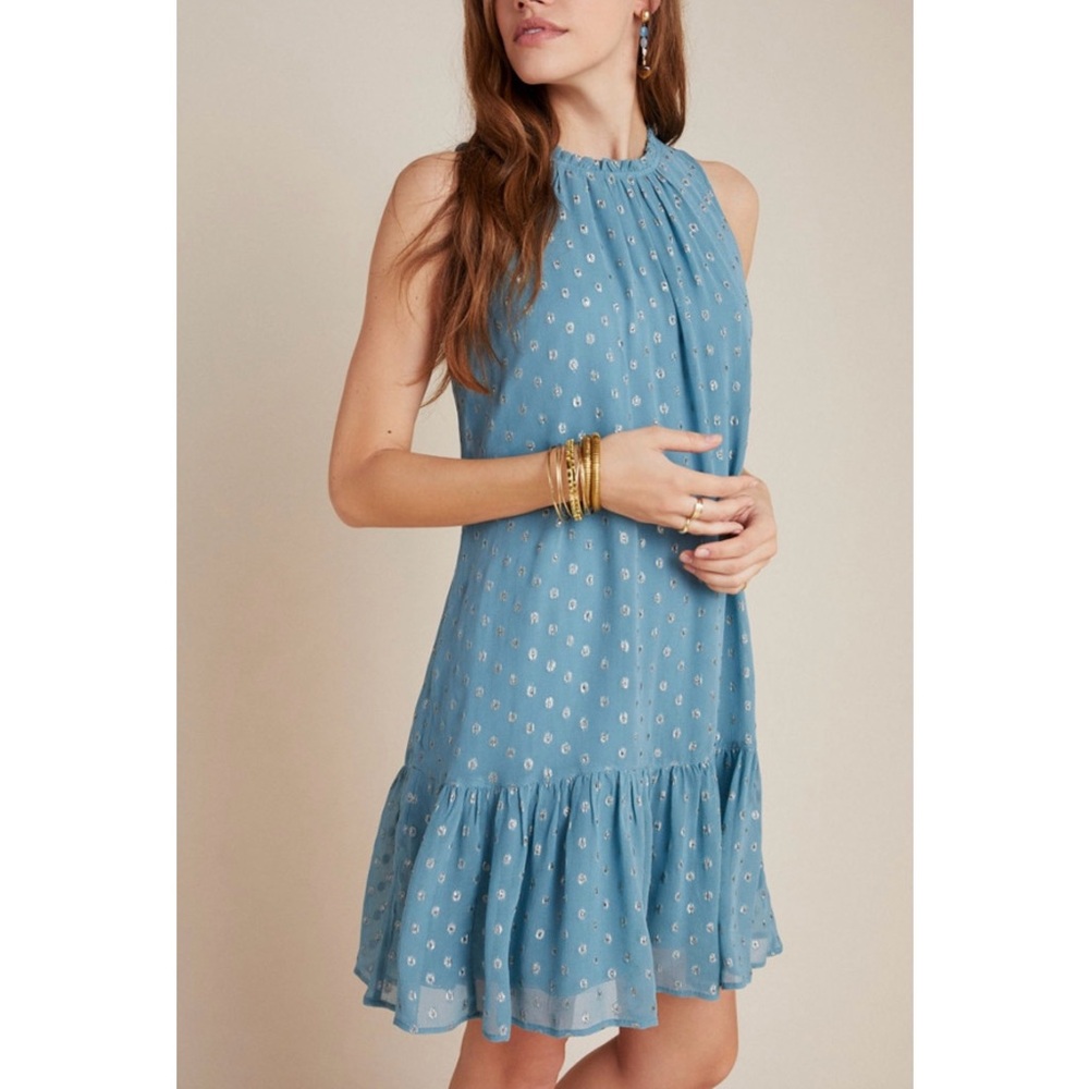 Anthropologie Natalie Flounced Shift Dress